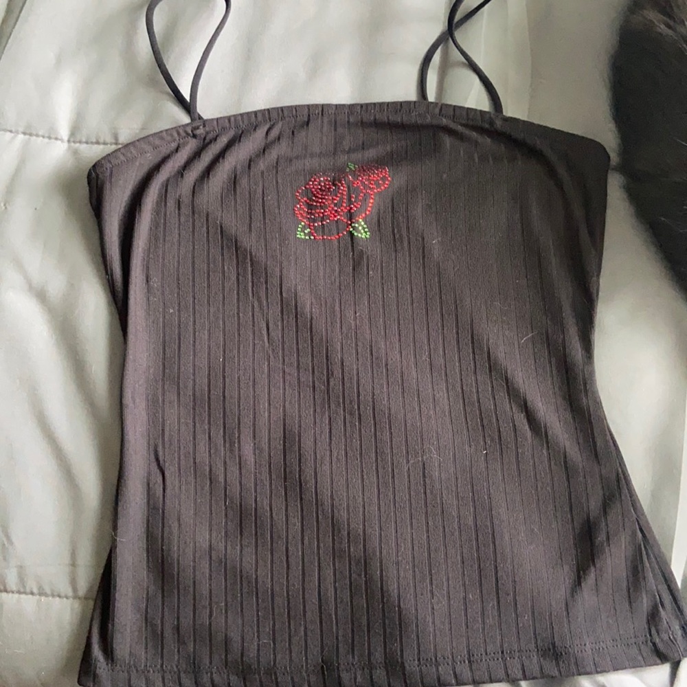 black spaghetti strap tank